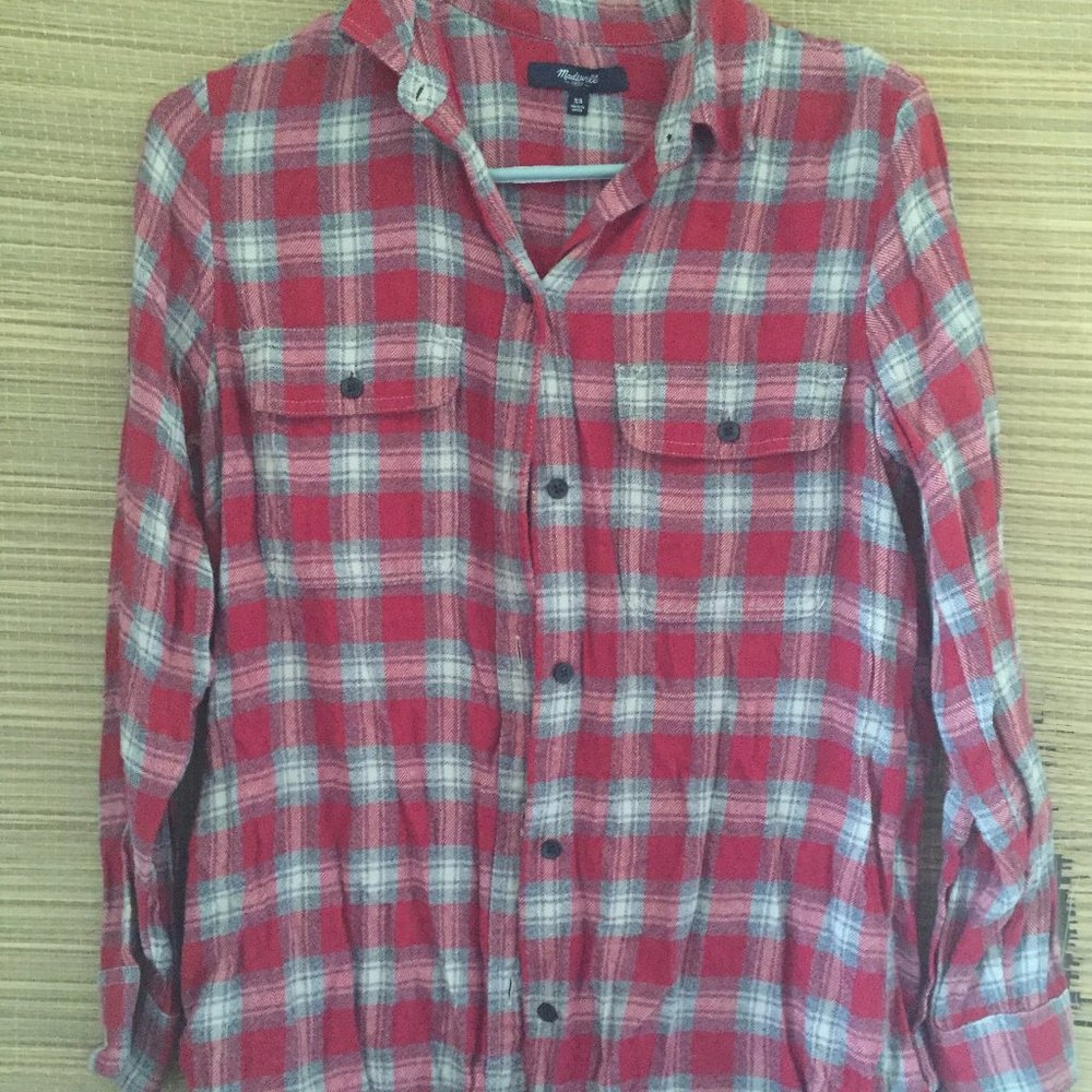 Madewell Ex-Boyfriend Flannel Red Fairfax Plaid